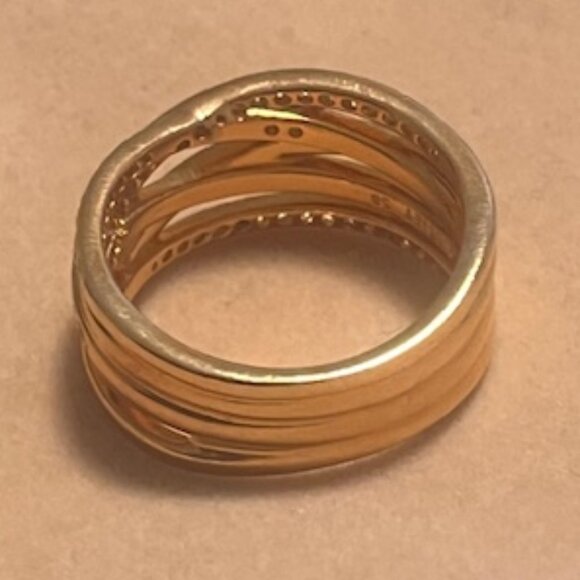 Pandora - Sparkling & Polished Lines Ring (14K Rose Gold Plating) - Picture 6 of 8